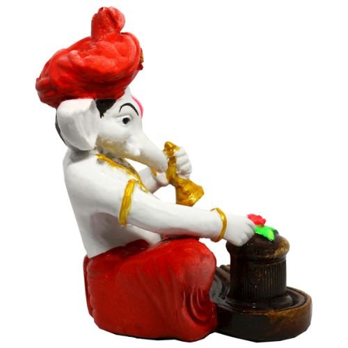 Chic Small Lord Ganesha Figurine Playing Instruments Best One Of A Kind Design Pink Color For Home Home Decor Premium Home Decor 4 Small Lord Ganesha Idol Playing Instruments Best & Unique Design Pink Color for Home Decor - Karigaari India Aesthetic Home Decor