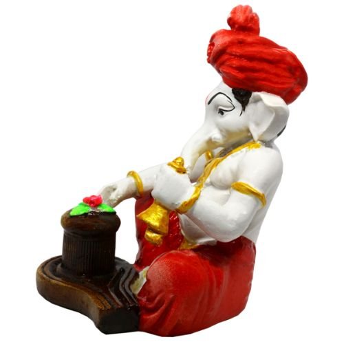 Chic Small Lord Ganesha Figurine Playing Instruments Best One Of A Kind Design Pink Color For Home Home Decor Premium Home Decor 5 Small Lord Ganesha Idol Playing Instruments Best & Unique Design Pink Color for Home Decor - Karigaari India Aesthetic Home Decor