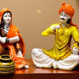 Rajasthani Folk Life Home Decor Set of 2 - Karigaari India Aesthetic Home Decor