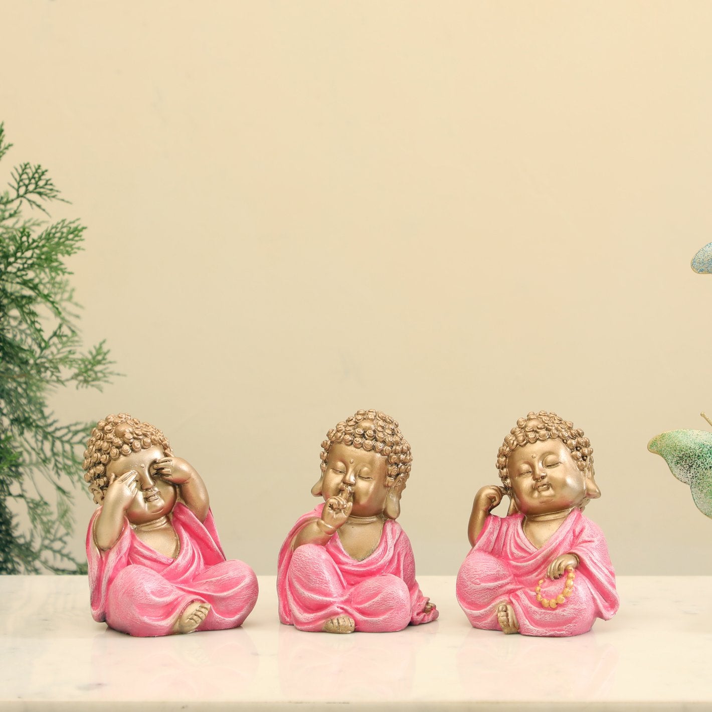 Chic Timeless Three Wise Monk Figurines See No Evil Hear No Evil Speak No Evil Statues Premium Home Decor 1 Three Wise Monk Figurines: See No Evil, Hear No Evil, Speak No Evil Statues - Karigaari India Aesthetic Home Decor