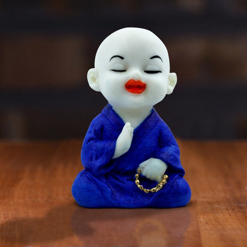 Elegant Artisan Ployresin Lord Buddha Sitting And Meditating Figurine Display Piece Home Decor Office Home Decor Spiritual Gift White And Blue Decorative Piece 1 Handcrafted Ployresin Lord Buddha Sitting And Meditating Statue Showpiece Home Decor/Office Decor/Spiritual Gift, White And Blue - Karigaari India Aesthetic Home Decor