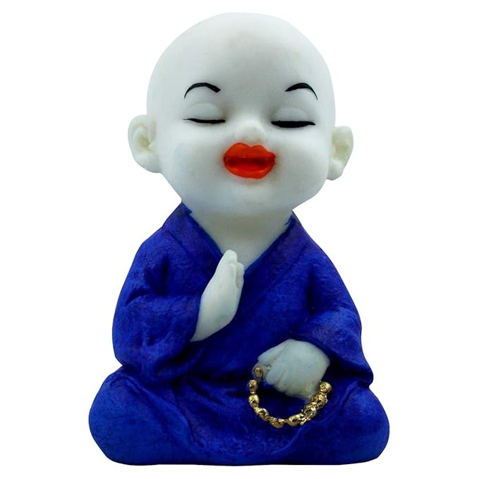 Elegant Artisan Ployresin Lord Buddha Sitting And Meditating Figurine Display Piece Home Decor Office Home Decor Spiritual Gift White And Blue Decorative Piece 2 Handcrafted Ployresin Lord Buddha Sitting And Meditating Statue Showpiece Home Decor/Office Decor/Spiritual Gift, White And Blue - Karigaari India Aesthetic Home Decor