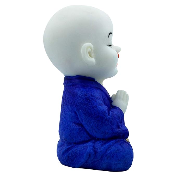 Elegant Artisan Ployresin Lord Buddha Sitting And Meditating Figurine Display Piece Home Decor Office Home Decor Spiritual Gift White And Blue Decorative Piece 3 Handcrafted Ployresin Lord Buddha Sitting And Meditating Statue Showpiece Home Decor/Office Decor/Spiritual Gift, White And Blue - Karigaari India Aesthetic Home Decor