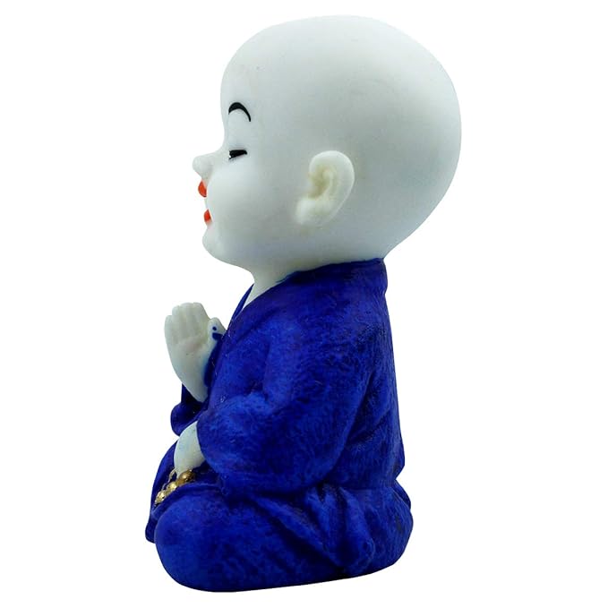 Elegant Artisan Ployresin Lord Buddha Sitting And Meditating Figurine Display Piece Home Decor Office Home Decor Spiritual Gift White And Blue Decorative Piece 4 Handcrafted Ployresin Lord Buddha Sitting And Meditating Statue Showpiece Home Decor/Office Decor/Spiritual Gift, White And Blue - Karigaari India Aesthetic Home Decor