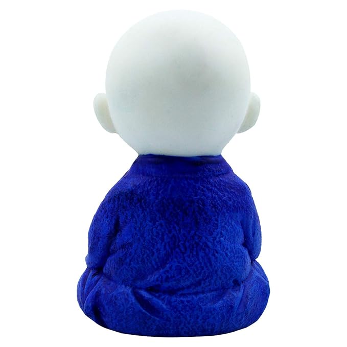 Elegant Artisan Ployresin Lord Buddha Sitting And Meditating Figurine Display Piece Home Decor Office Home Decor Spiritual Gift White And Blue Decorative Piece 5 Handcrafted Ployresin Lord Buddha Sitting And Meditating Statue Showpiece Home Decor/Office Decor/Spiritual Gift, White And Blue - Karigaari India Aesthetic Home Decor