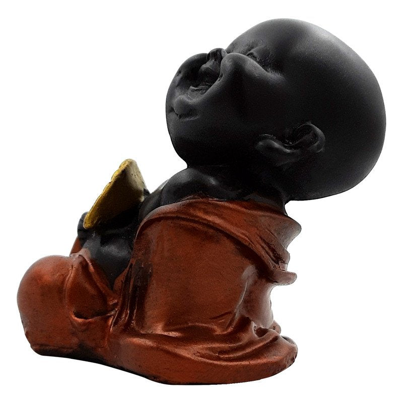 Elegant Artisan Ployresin Lord Buddha Sitting And Sleeping With Artisan Fan Idol Decor Piece Home Decoration Office Decor Spiritual Gift Stylish Accent 3 Handcrafted Ployresin Lord Buddha Sitting And Sleeping With Hand Fan Statue Showpiece Home Decor/Office Decor/Spiritual Gift - Karigaari India Aesthetic Home Decor