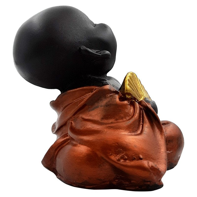 Elegant Artisan Ployresin Lord Buddha Sitting And Sleeping With Artisan Fan Idol Decor Piece Home Decoration Office Decor Spiritual Gift Stylish Accent 4 Handcrafted Ployresin Lord Buddha Sitting And Sleeping With Hand Fan Statue Showpiece Home Decor/Office Decor/Spiritual Gift - Karigaari India Aesthetic Home Decor