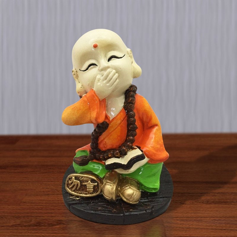 Elegant Artisan Ployresin Sitting With Putting Artisan On Mouth Lord Buddha Statues Display Piece Home Decor Office Home Decor Spiritual Gift Multicolour Premium Home Decor 1 Handcrafted Ployresin Sitting With Putting Hand On Mouth Lord Buddha Statues Showpiece Home Decor/Office Decor/Spiritual Gift, Multicolour - Karigaari India Aesthetic Home Decor