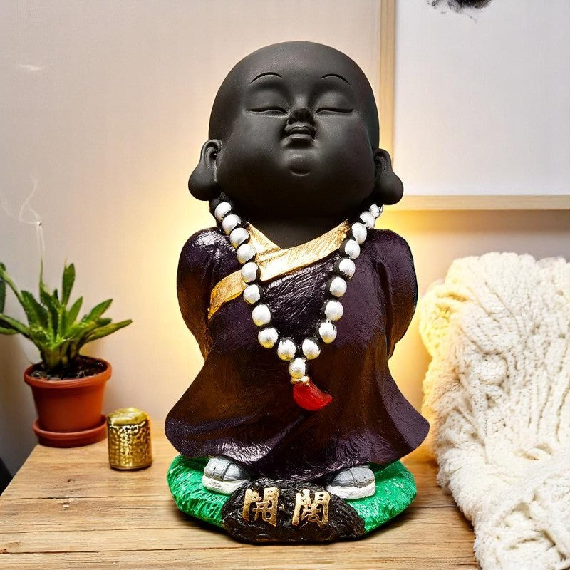 Elegant Artisan Ployresin Standing And Thinking Lord Buddha Statues Centerpiece Home Home Decor Office Decoration Spiritual Gift Black Unique Decor Piece 3 Handcrafted Ployresin Standing And Thinking Lord Buddha Statues Showpiece Home Decor/Office Decor/Spiritual Gift, Black - Karigaari India Aesthetic Home Decor