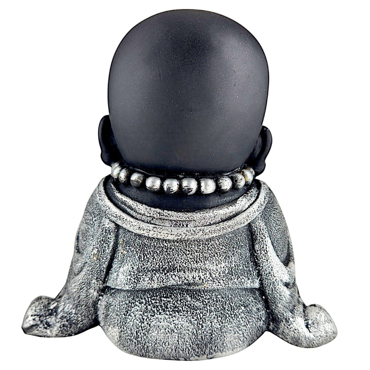 Elegant Black Silver Laughing Buddha Figure Resin Baby Monk Buddha For Home Home Decor Office Desk Gifting Buddha Gift For Housewarming Stylish Accent 7 Black & Silver Laughing Buddha Idol | Resin Baby Monk Buddha for Home Decor, Office Desk & Gifting, Buddha gift for housewarming - Karigaari India Aesthetic Home Decor