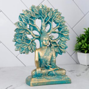 Buddha Under Bodhi Tree Statue Enlightenment Home Decor - Karigaari India Aesthetic Home Decor