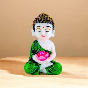 Adorable Baby Buddha Resin Statue - Peaceful Home Decor & Spiritual Gift - Karigaari India Aesthetic Home Decor