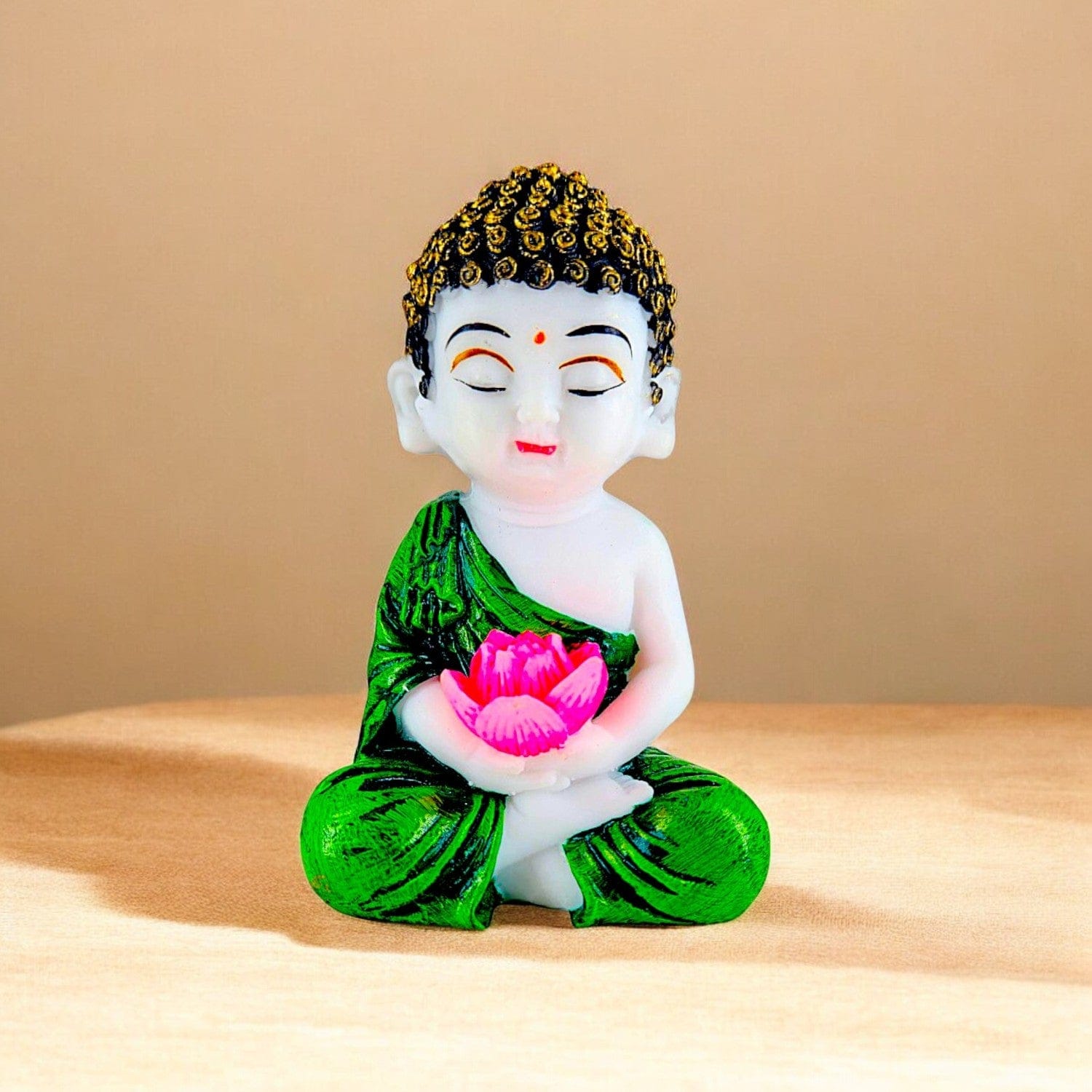 Elegant Charming Baby Buddha Resin Figurine Calm Home Home Decor Spiritual Gift Premium Home Decor 2 Adorable Baby Buddha Resin Statue - Peaceful Home Decor & Spiritual Gift - Karigaari India Aesthetic Home Decor