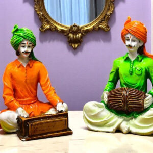 Traditional Rajasthani Folk Musician Resin Showpiece - Karigaari India Aesthetic Home Decor