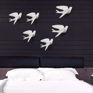 Abstract Bird Wall Art - Modern White Flying Shapes - Karigaari India Aesthetic Home Decor