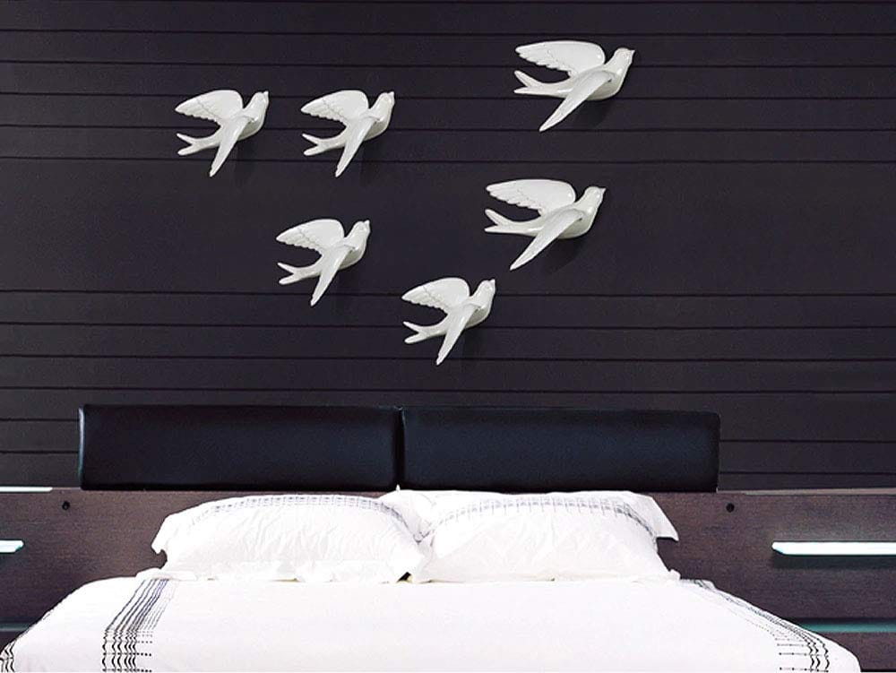 Elegant Contemporary Bird Wall Design Modern White Flying Shapes Stylish Accent 1 Abstract Bird Wall Art - Modern White Flying Shapes - Karigaari India Aesthetic Home Decor