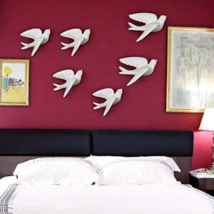 Abstract Bird Wall Art - Modern White Flying Shapes - Karigaari India Aesthetic Home Decor