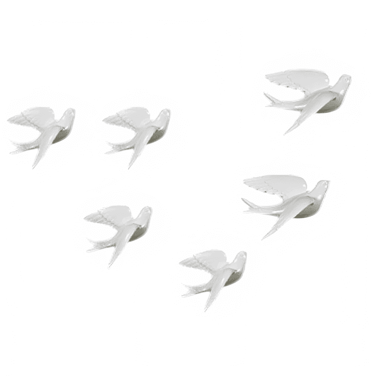 Elegant Contemporary Bird Wall Design Modern White Flying Shapes Stylish Accent 4 Abstract Bird Wall Art - Modern White Flying Shapes - Karigaari India Aesthetic Home Decor