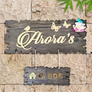 Cozy Personalized Stylish Wooden Name Plate for Office Durable Decor - Karigaari India Aesthetic Home Decor