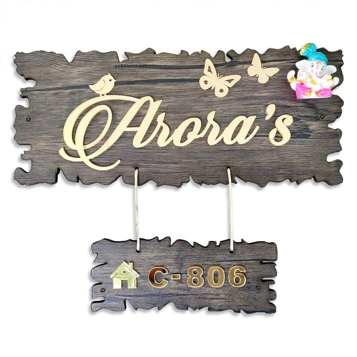 Elegant Cozy Bespoke Trendy Timber Custom Sign For Office Long Lasting Decoration Artful Decor Piece 3 Cozy Personalized Stylish Wooden Name Plate for Office Durable Decor - Karigaari India Aesthetic Home Decor