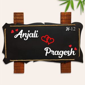 Custom Sturdy Wooden Name Plate for House Personalized Beautiful - Karigaari India Aesthetic Home Decor