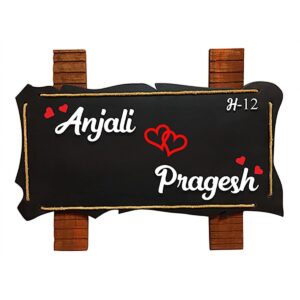 Custom Sturdy Wooden Name Plate for House Personalized Beautiful - Karigaari India Aesthetic Home Decor