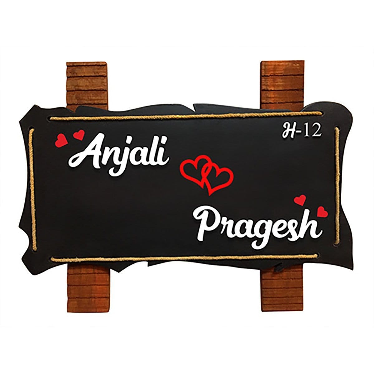 Elegant Custom Robust Timber Custom Sign For House Bespoke Lovely Decorative Piece 2 Custom Sturdy Wooden Name Plate for House Personalized Beautiful - Karigaari India Aesthetic Home Decor