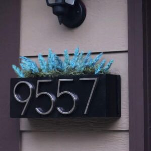 Engineering Wooden Slim Planter Number Plate - Karigaari India Aesthetic Home Decor