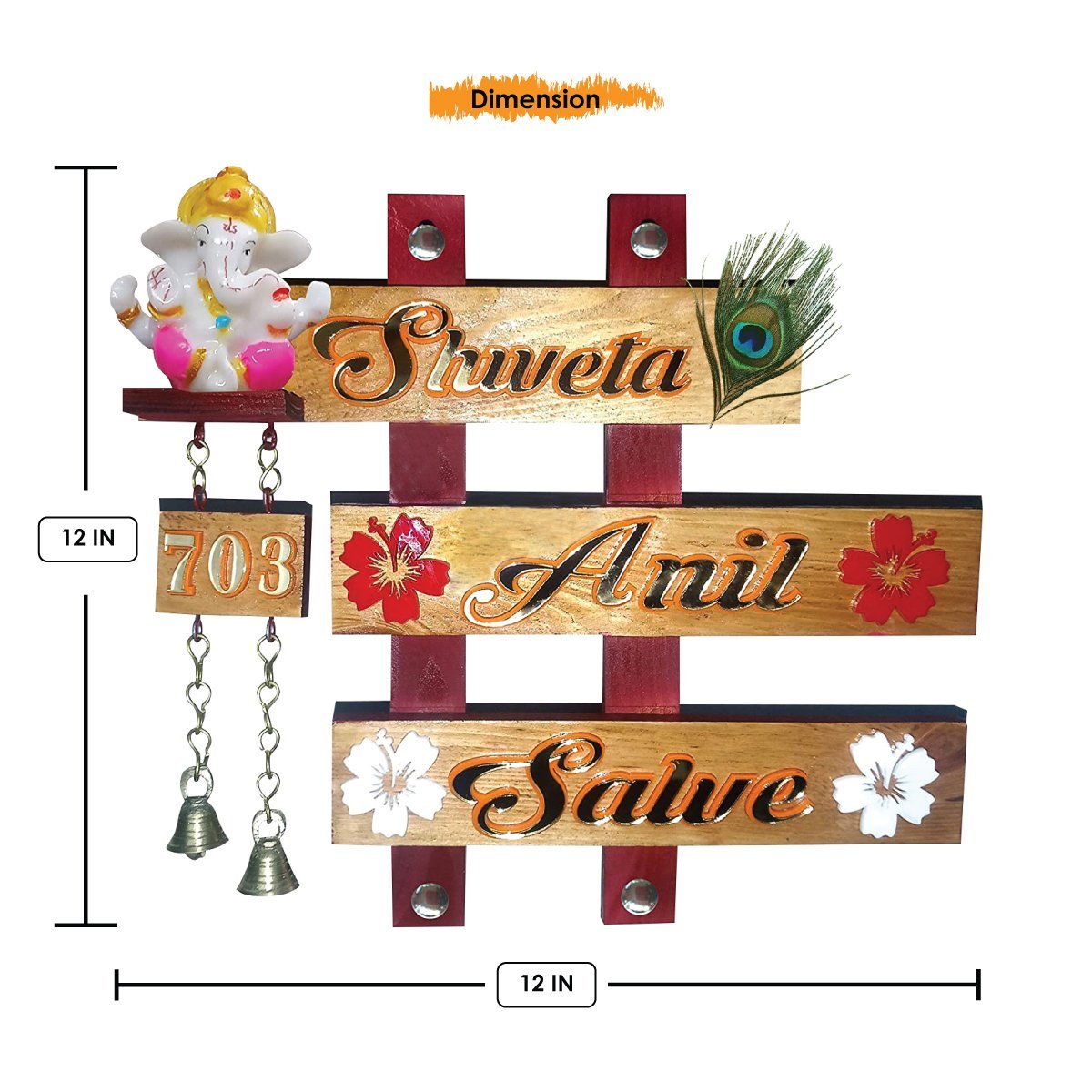 Elegant Family Long Lasting Trendy Timber Custom Sign For Office Lovely Home Home Decor Unique Decor Piece 4 Family Durable Stylish Wooden Name Plate for Office Beautiful Home Decor - Karigaari India Aesthetic Home Decor