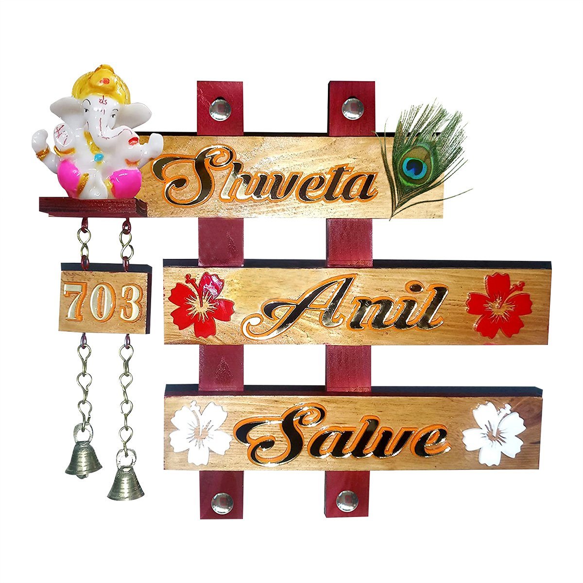 Elegant Family Long Lasting Trendy Timber Custom Sign For Office Lovely Home Home Decor Unique Decor Piece 5 Family Durable Stylish Wooden Name Plate for Office Beautiful Home Decor - Karigaari India Aesthetic Home Decor