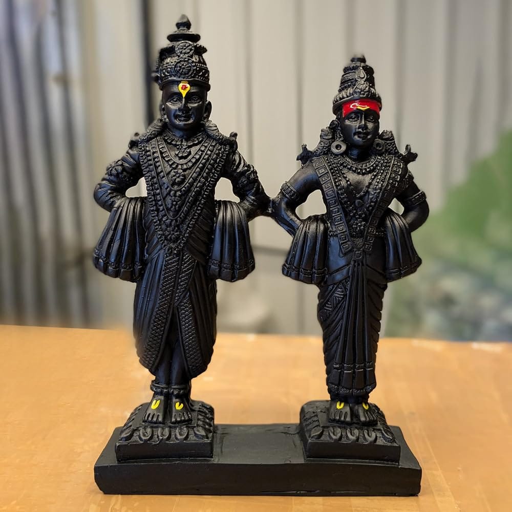 Elegant Heavenly Resin Vitthal Holder Idol Serene Lord Vithoba Figure For Home Temple Pooja Lucky Gifting Pandurang Murti Modern Ornament 1