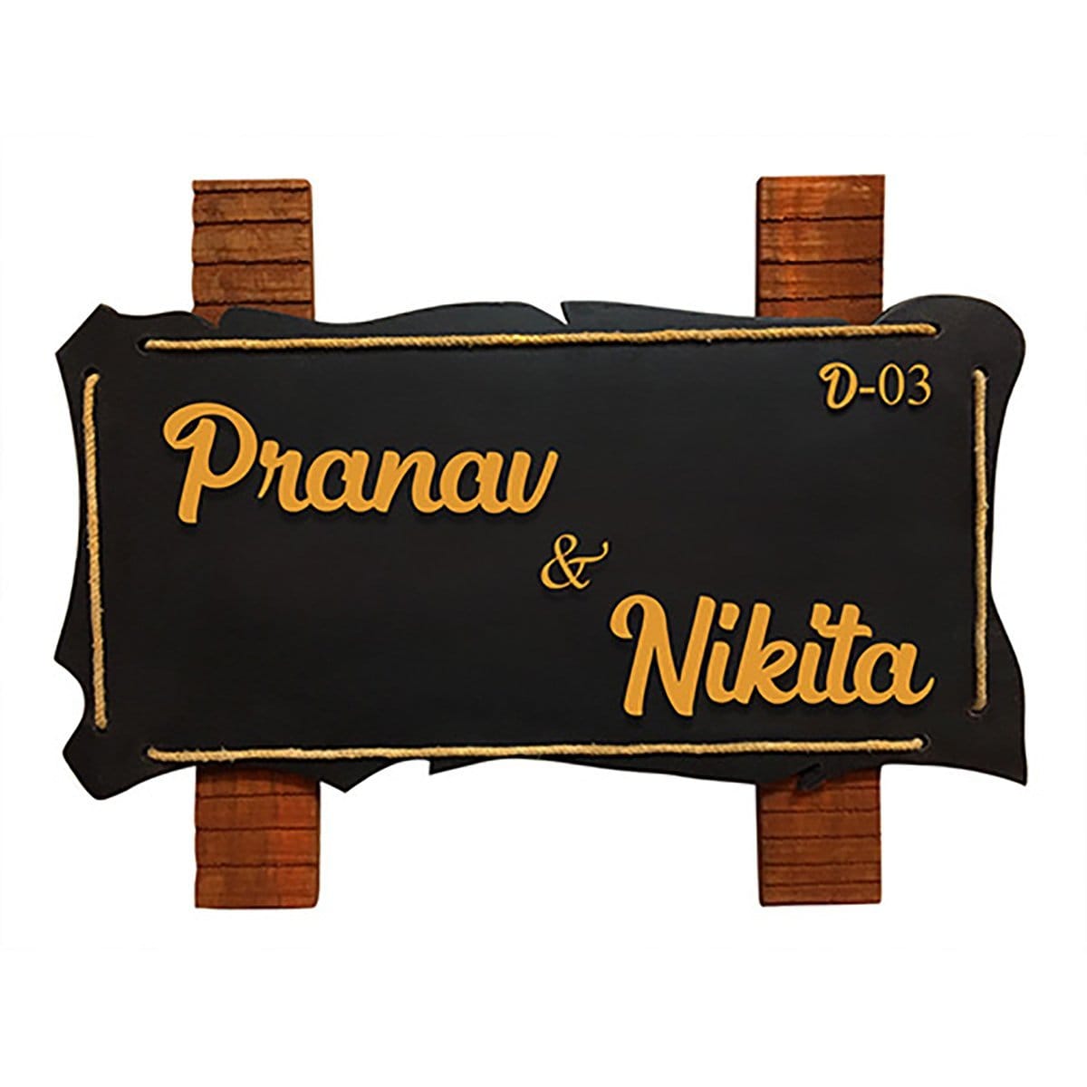 Elegant Long Lasting Bespoke Timber Custom Sign For House Lovely Custom Black Home Decor Accent 4 Durable Personalized Wooden Name Plate for House Beautiful Custom (Black) - Karigaari India Aesthetic Home Decor