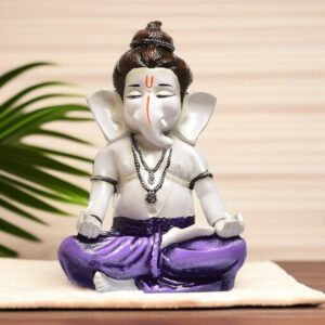 Lord Ganesha in Stillness: Unique Resin Meditating Idol for Home, Pooja & Mindfulness - Karigaari India Aesthetic Home Decor