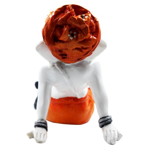 Lord Ganesha Sitting Relax Orange Color Idol for Home Decor - Karigaari India Aesthetic Home Decor