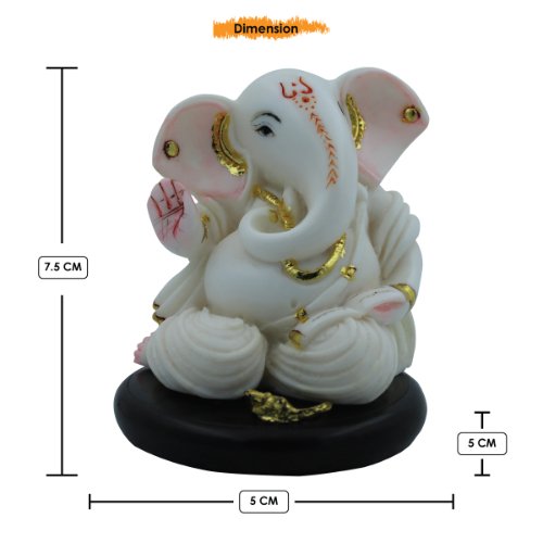 Elegant Lord Ganesha Sitting With Folding Legs White Color Figurine For Home Home Decor Home Decor Accent 2 Lord Ganesha Sitting with Folding Legs White Color Idol for Home Decor - Karigaari India Aesthetic Home Decor