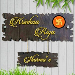 Beautiful Durable Wooden Name Plate for Office Home Stylish Personalized - Karigaari India Aesthetic Home Decor