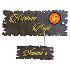 Beautiful Durable Wooden Name Plate for Office Home Stylish Personalized - Karigaari India Aesthetic Home Decor
