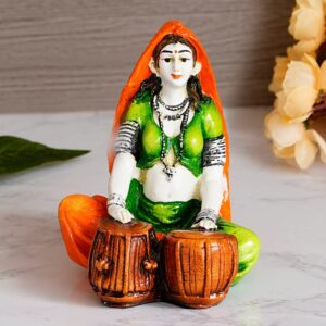 Karigaari Rajasthani Tabla Player Resin - Karigaari India Aesthetic Home Decor