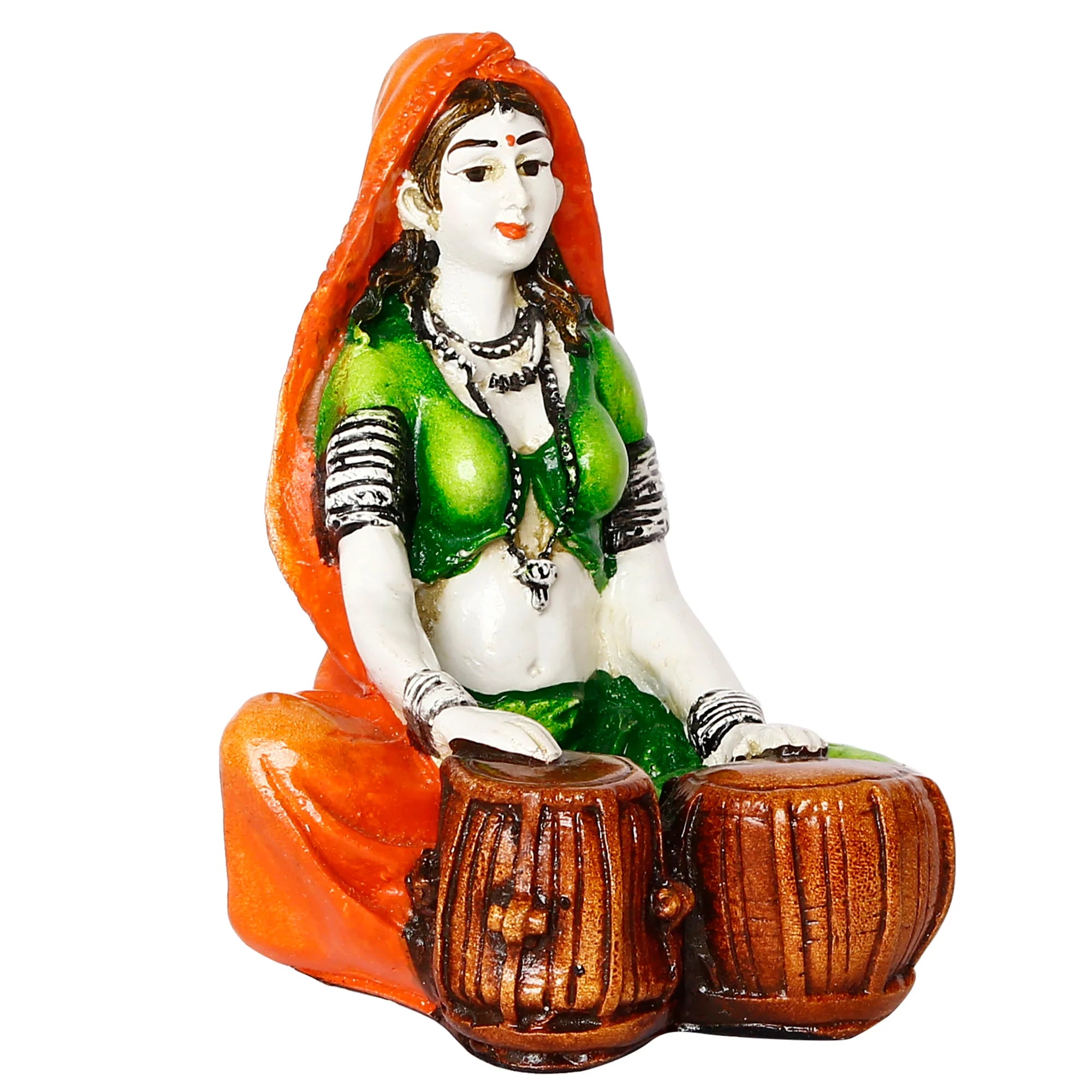 Elegant Luxurious Rajasthani Tabla Player Resin Crafted Modern Ornament 4 Karigaari Rajasthani Tabla Player Resin - Karigaari India Aesthetic Home Decor