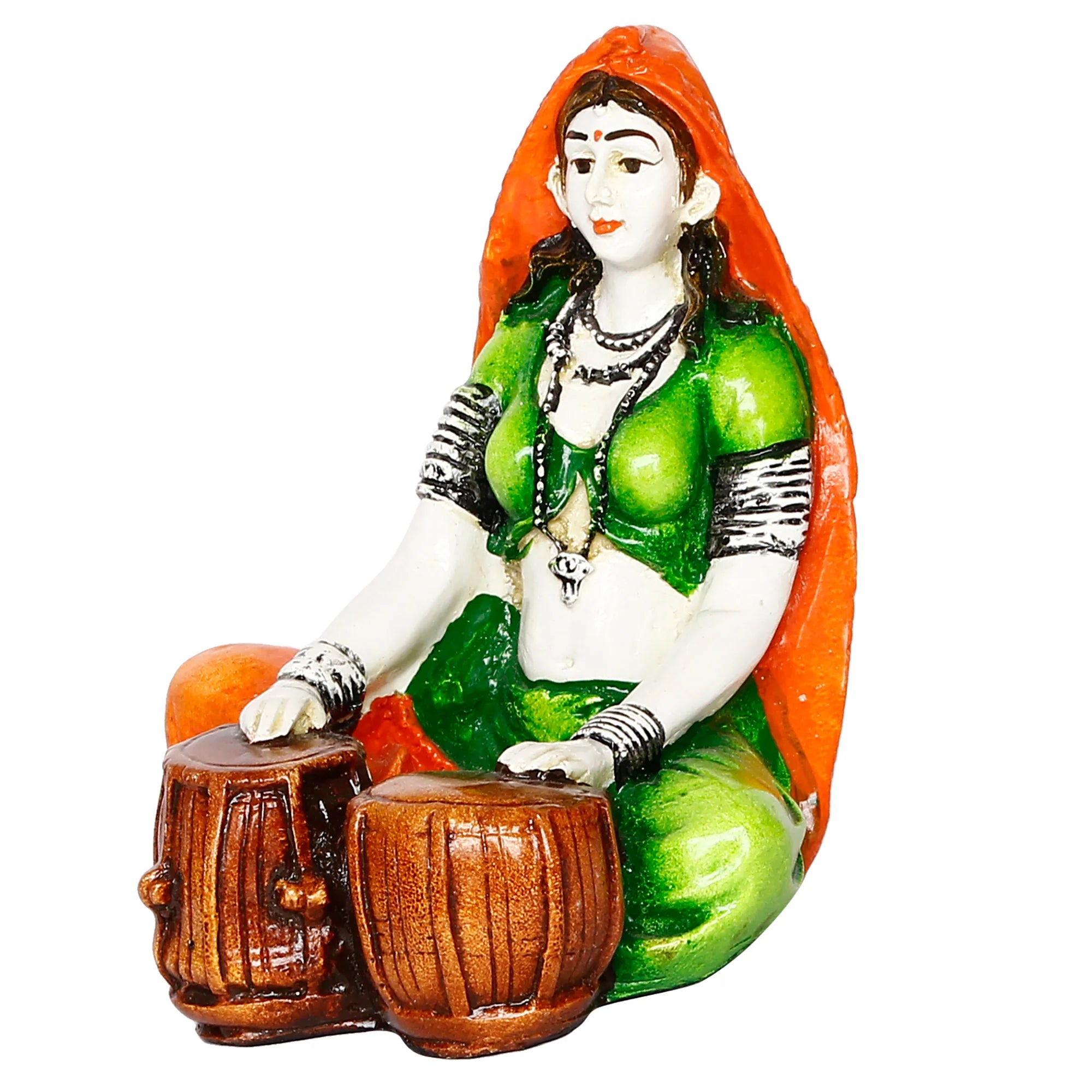 Elegant Luxurious Rajasthani Tabla Player Resin Crafted Modern Ornament 5 Karigaari Rajasthani Tabla Player Resin - Karigaari India Aesthetic Home Decor