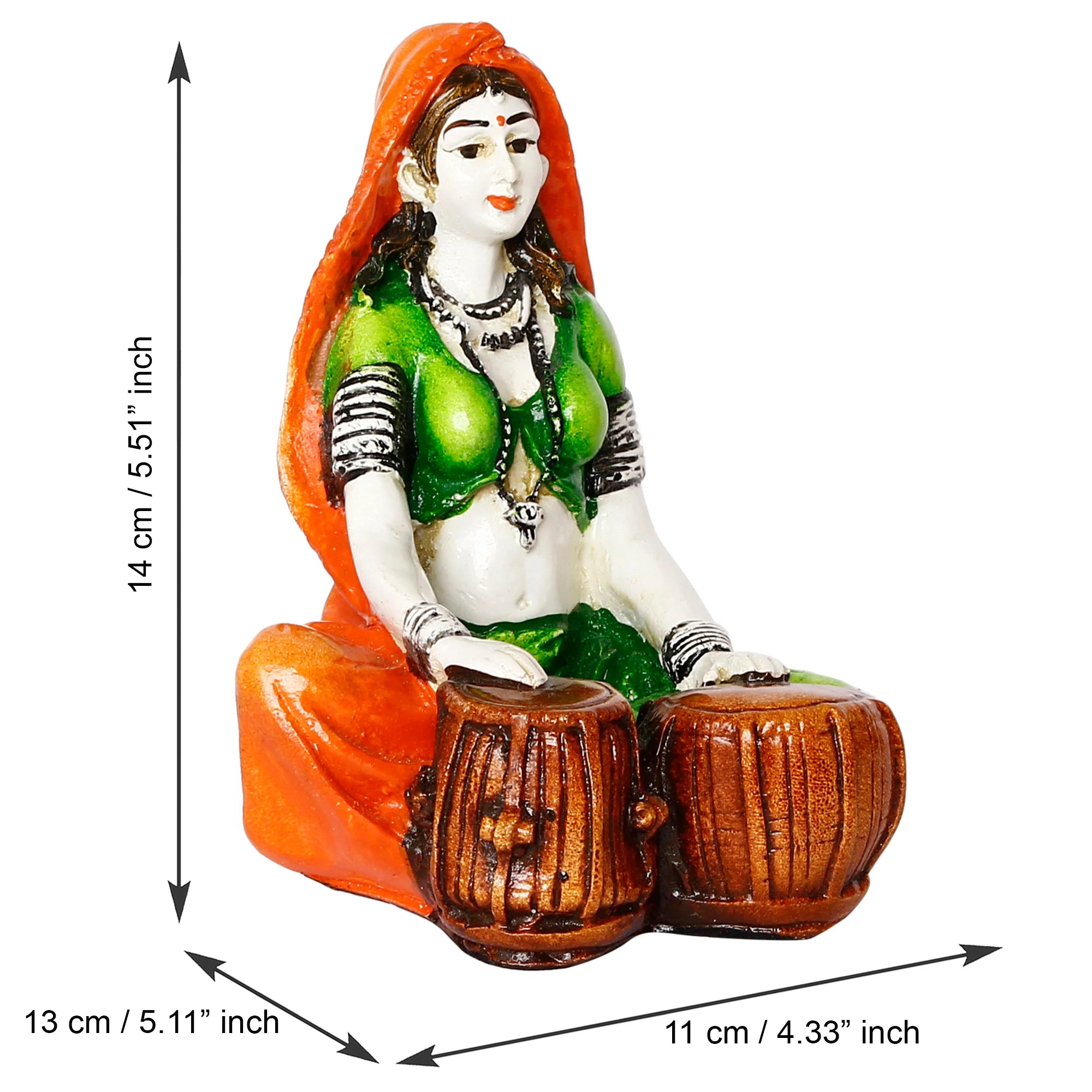 Elegant Luxurious Rajasthani Tabla Player Resin Crafted Modern Ornament 6 Karigaari Rajasthani Tabla Player Resin - Karigaari India Aesthetic Home Decor