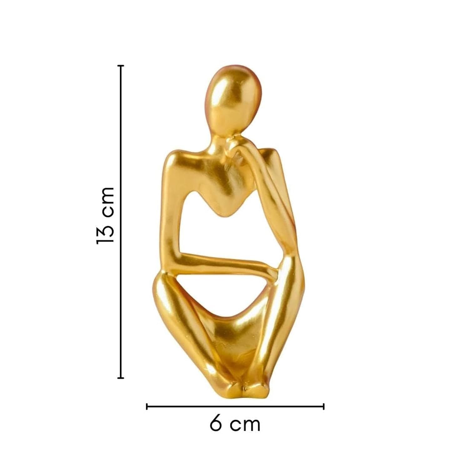 Elegant Modern Contemporary Thinker Statues Collection Of 3 Gold Finish Unique Decor Piece 6 Modern Abstract Thinker Statues – Set of 3 | Gold Finish - Karigaari India Aesthetic Home Decor