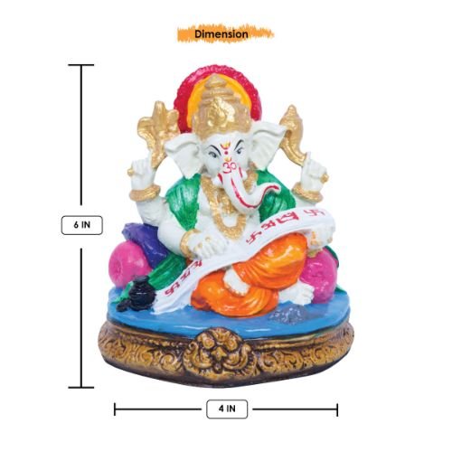 Unique Design Little Lord Ganesha Sitting On Sihansan Multicolor Best Item for Home Decor - Karigaari India Aesthetic Home Decor