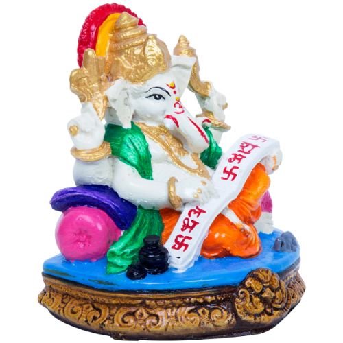 Unique Design Little Lord Ganesha Sitting On Sihansan Multicolor Best Item for Home Decor - Karigaari India Aesthetic Home Decor