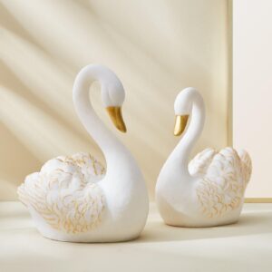 Luxury Swan Figurines Set Romantic Decor - Karigaari India Aesthetic Home Decor