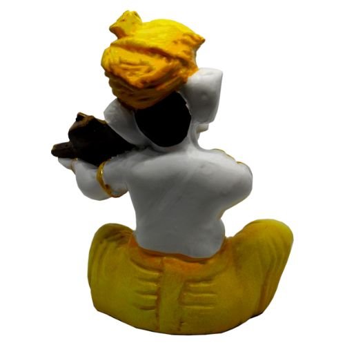 Elegant Small Lord Ganesha Figure Playing Instruments Best One Of A Kind Design Yellow For Home Home Decor Modern Ornament 6 Small Lord Ganesha Idol Playing Instruments Best & Unique Design Yellow for Home Decor - Karigaari India Aesthetic Home Decor