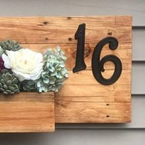 Teak Wood Fancy Outdoor Planter Number Plate - Karigaari India Aesthetic Home Decor