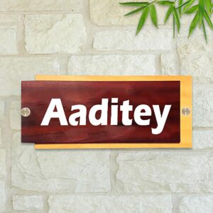 Stylish Personalized Wooden Name Plate for Home Durable Custom - Karigaari India Aesthetic Home Decor