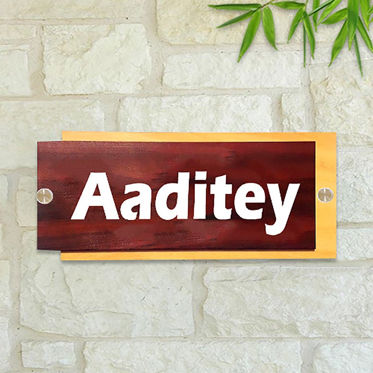 Elegant Trendy Bespoke Timber Custom Sign For Home Long Lasting Custom Modern Ornament 1 Stylish Personalized Wooden Name Plate for Home Durable Custom - Karigaari India Aesthetic Home Decor