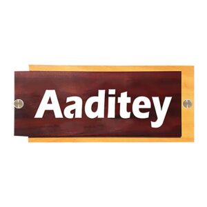 Stylish Personalized Wooden Name Plate for Home Durable Custom - Karigaari India Aesthetic Home Decor